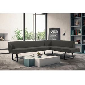 exxpo - sofa fashion Hoekbank Americano met opstaande naad en metalen poten, bekleding in verschillende kwaliteiten