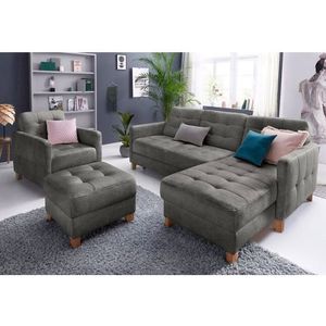 exxpo - sofa fashion Ecksofa "Elio, kompakt und komfortabel, bequem und zeitloses Design, L-Form", wahlweise mit Bettfunktion