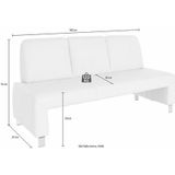 exxpo - sofa fashion Polsterbank "Intenso, Sitzbank, Breite 182 cm, wahlweise in Leder oder Textil", hohe Bodenfreiheit, frei im Raum stellbar, hoher Sitzkomfort