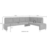 exxpo - sofa fashion Eckbank "Intenso, modern, wahlweise in Leder oder Textil, 264/197 cm (B/T)", hohe Bodenfreiheit, frei im Raum stellbar, hoher Sitzkomfort