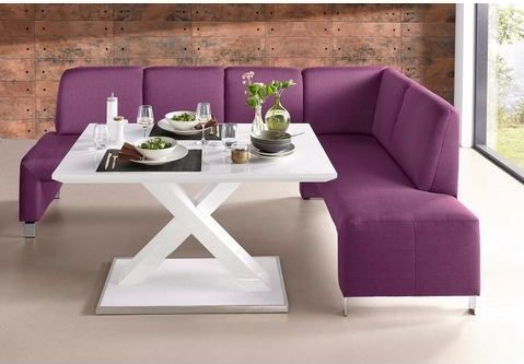 exxpo - sofa fashion Eckbank "Intenso, viele Bezugsstoffe Cord, Leder, Struktur 244/157 cm (B/T)", hohe Bodenfreiheit, frei im Raum stellbar, hoher Sitzkomfort