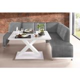 exxpo - sofa fashion Eckbank Intenso, viele Bezugsstoffe Cord, Leder, Struktur 244/157 cm (B/T), hohe Bodenfreiheit, frei im Raum stellbar, hoher Sitzkomfort