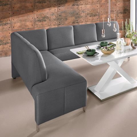 exxpo - sofa fashion Eckbank "Intenso, modern, wahlweise in Leder oder Textil, 264/197 cm (B/T)", hohe Bodenfreiheit, frei im Raum stellbar, hoher Sitzkomfort