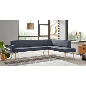 exxpo - sofa fashion Eckbank »Lungo, moderne Kedernaht, bequem und elegant, hoher Holzfuß«, hochwertige Detailverarbeitung, frei im Raum stellbar