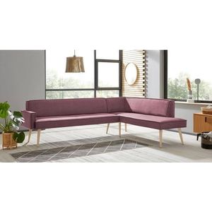 exxpo - sofa fashion Eckbank »Lungo, moderne Kedernaht, bequem und elegant, hoher Holzfuß«, hochwertige Detailverarbeitung, frei im Raum stellbar
