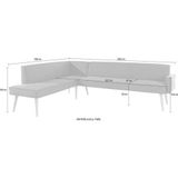 exxpo - sofa fashion Eckbank »Lungo, moderne Kedernaht, bequem und elegant, hoher Holzfuß«, hochwertige Detailverarbeitung, frei im Raum stellbar