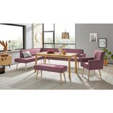 exxpo - sofa fashion Eckbank "Lungo, moderne Kedernaht, bequem und elegant, hoher Holzfuß", hochwertige Detailverarbeitung, frei im Raum stellbar