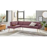 exxpo - sofa fashion Eckbank »Lungo, moderne Kedernaht, bequem und elegant, hoher Holzfuß«, hochwertige Detailverarbeitung, frei im Raum stellbar