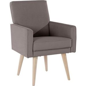 exxpo - sofa fashion Sessel »Lungo, Loungesessel mit moderner Kedernaht, bequem und elegant«, Breite 64 cm, hoher Holzfuß