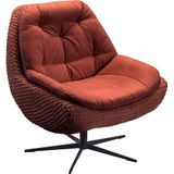 exxpo - sofa fashion Drehsessel »Dim, Loungesessel im Materialmix, Design und Komfort, Solitärmöbel«, Drehsessel bequem gepolstert mit elegantem Metall-Sternfuss