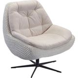 exxpo - sofa fashion Drehsessel »Dim, Loungesessel im Materialmix, Design und Komfort, Solitärmöbel«, Drehsessel bequem gepolstert mit elegantem Metall-Sternfuss