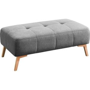 exxpo - sofa fashion Hocker in scandinavisch design met doorgestikt patroon en houten poten