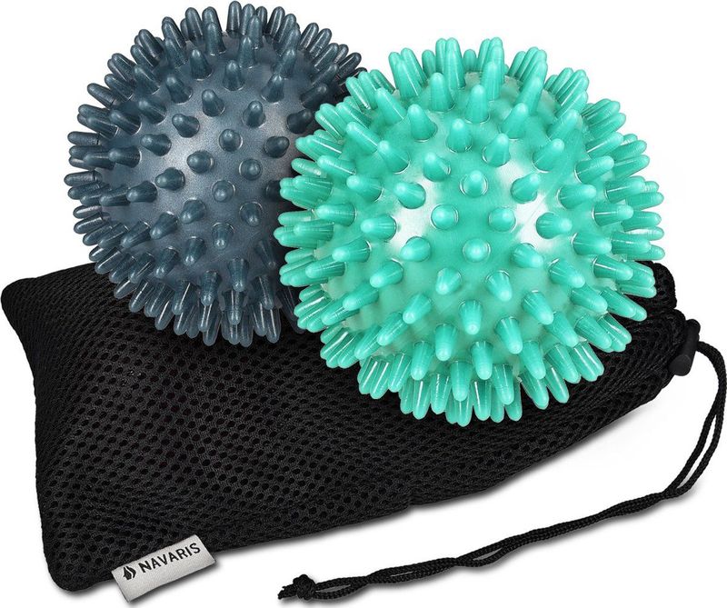 Navaris - Massagebal - Ronde - 2 Stuks - Diameter 8 cm - Medium en Hard