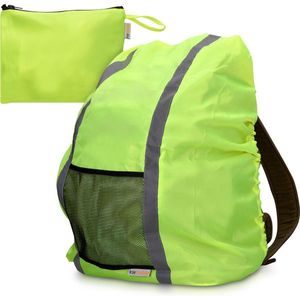 kwmobile regenhoes voor je rugzak - Waterdichte bescherming voor schooltassen - Regenhoesset met reflecterende strepen