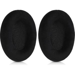 kwmobile 2x fluwelen oorkussens geschikt voor Sennheiser HD515 / HD555 / HD595 / HD518 koptelefoons - Kussens voor over-ear-koptelefoon in zwart