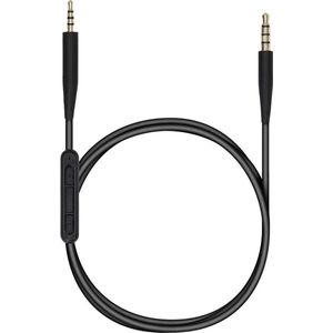 kwmobile - Koptelefoonkabel - Reservekabel - 140 cm - Met Microfoon en Volumeregelaar - 3,5 mm Aansluiting