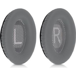 kwmobile 2x oorkussens compatibel met Bose Quietcomfort 35 35II 25 15 / QC35 QC35II QC25 QC15 oorkussens - Earpads voor koptelefoon - Kunstleer en schuim in zilver
