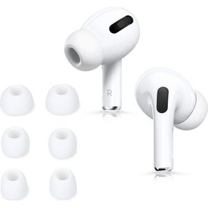 kwmobile 6x cover voor in-ear oortjes geschikt voor Apple Airpods Pro 2 / Pro 1 - Vervangende oordopjes van siliconen in wit - 3 maten