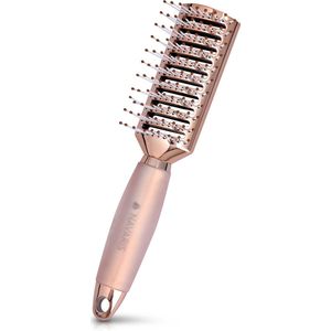 Navaris - Geventileerde Haarborstel - Roségoudkleurig - Met Gelhandvat
