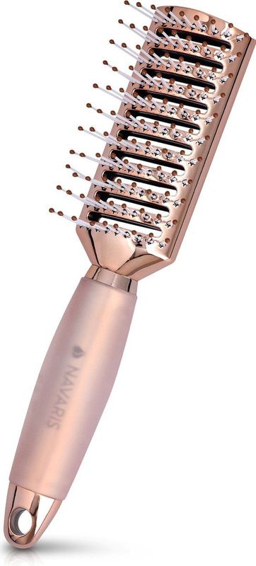 Navaris - Geventileerde Haarborstel - Roségoudkleurig - Met Gelhandvat