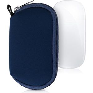 kwmobile computermuis hoes compatibel met Apple Magic Mouse 1/2 hoesje - Muis beschermhoes - Mouse case van neopreen in donkerblauw