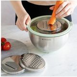 Navaris - Set van 2 Mengkommen - Roestvrijstaal - 1,4L en 4,7L - Mintgroen