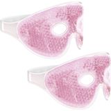 Navaris gel oogmaskers - Set van 2 herbruikbare maskers voor koud of warm gebruik - 2x hot & cold oogmasker - Verkoelend of verwarmend - Roze