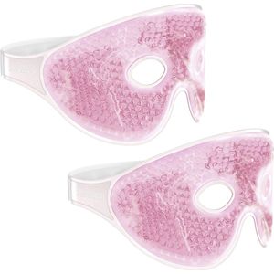 Navaris - Set van 2 Herbruikbare Gel Oogmaskers - Roze - Koud of Warm Gebruik