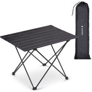 Navaris campingtafel - Inklapbaar campingtafeltje van aluminium - Opvouwbare tafel inclusief draagtas - Picknicktafel - Zwart