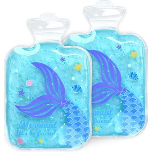 Navaris gel pack 2 stuks - Hot cold pack voor warm en koud gebruik - Koelcompres voor kinderen met zeemeermin - Voor eerste hulp bij ongelukjes