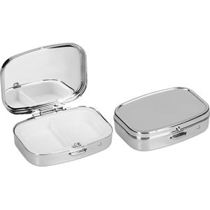 Pillendoosje - Roestvrij Staal - Discreet - 2 Compartementen
