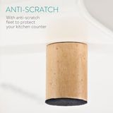 Navaris - Broodtrommel - Crème - Met Houten Handvat en Pootjes - Retro Design