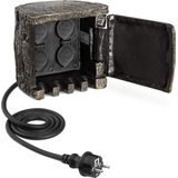 Navaris - 4-voudige Contactdoos - Camouflagelook - Outdoor Stekkerdoos met 4 Stopcontacten