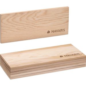 Navaris 6x rookhout voor barbecue - Set van 6 houten rookplanken - 35x14 cm - Van cederhout