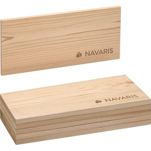 Navaris 6x rookhout voor barbecue - Set van 6 houten rookplanken - 30x15 cm - Van cederhout