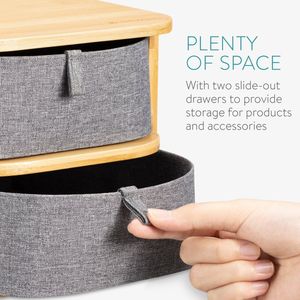 Navaris - Dubbele Opberglade - Bamboe - 23 x 17,5 x 15 cm