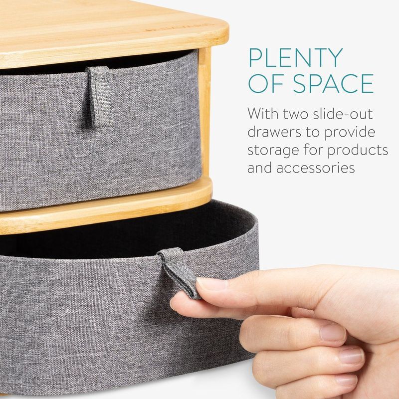 Navaris - Dubbele Opberglade - Bamboe - 23 x 17,5 x 15 cm