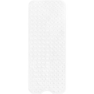 Navaris grote antislipmat met zuignappen - Grote PVC badmat voor het bad, douche of spa - 100 x 41 cm - Transparant