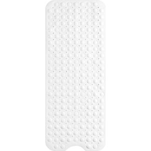 Navaris grote antislipmat met zuignappen - Grote PVC badmat voor het bad, douche of spa - 100 x 41 cm - Wit