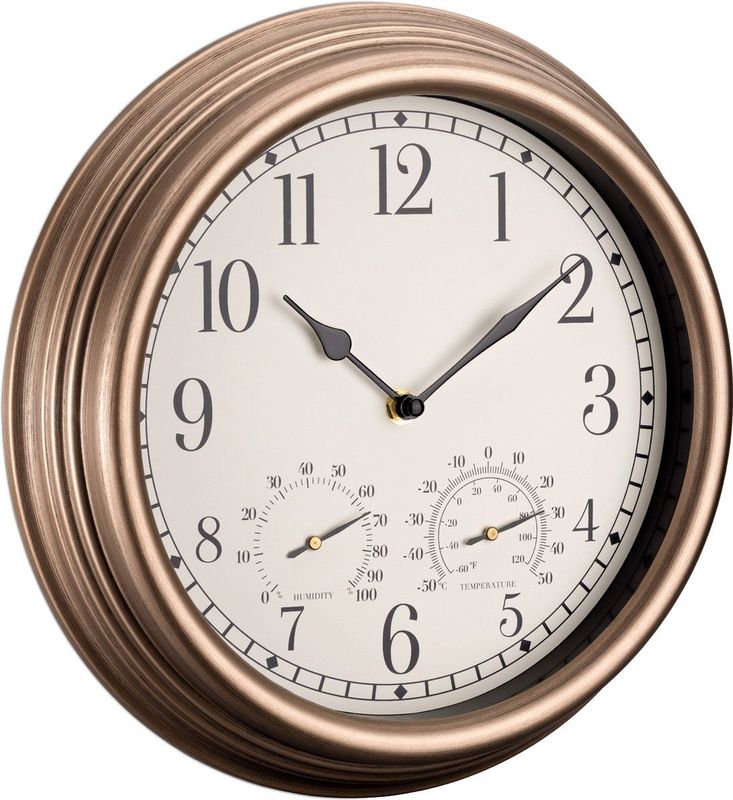 Wandklok - Waterdicht - 30,5 cm - Inclusief Vochtmeter en Thermometer