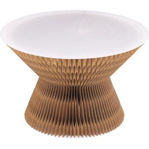 Navaris ronde koffietafel van papier- Tijdloos honingraat ontwerp voor in de kamer - Inklapbaar, 58 cm in diameter