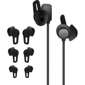 kwmobile 6x cover voor in-ear oortjes geschikt voor Huawei FreeLace Pro - Vervangende oordopjes van siliconen in zwart - 3 maten