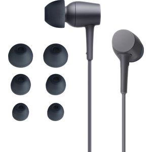 kwmobile 6x cover voor in-ear oortjes geschikt voor Sony MDR-EX750BT / WI-1000X / WI-H700 / WI-C200 - Vervangende oordopjes van siliconen in grijs - 3 maten