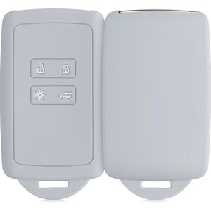 kwmobile autosleutelhoes geschikt voor Renault 4-knops Smartkey autosleutel (alleen Keyless Go) - Siliconenhoes in lichtgrijs - Sleutelcover