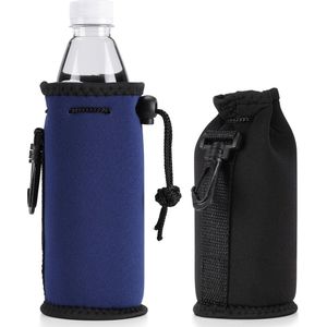 kwmobile 2x flessenkoeler - Koeltas voor flessen - Voor 500 ml flesjes bier en frisdrank - Koeler gemaakt van geïsoleerd neopreen in zwart / blauw