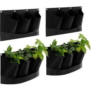 Navaris Plantenhangerset voor 12 planten - Hangpot 4x 3 - Plantenhanger voor binnen of buiten - Hangende plantenbak voor balkon, vensterbank of reling