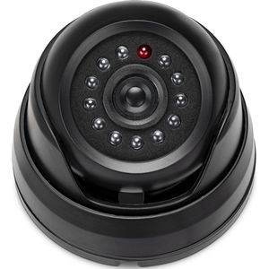 kwmobile dummy camera met lampje - Beveiligingscamera met knipperende LED - Dome - Zwart