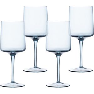 Navaris - Wijnglazen Set - Blauw - Glas - Voor Wijn en Cocktails