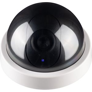 kwmobile dummy camera met lampje - Beveiligingscamera met knipperende LED - Dome - Wit
