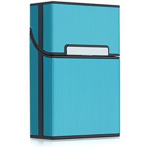 kwmobile Sigaretten doosje - Kunststof sigarettenhouder - Met magnetische sluiting - in lichtblauw